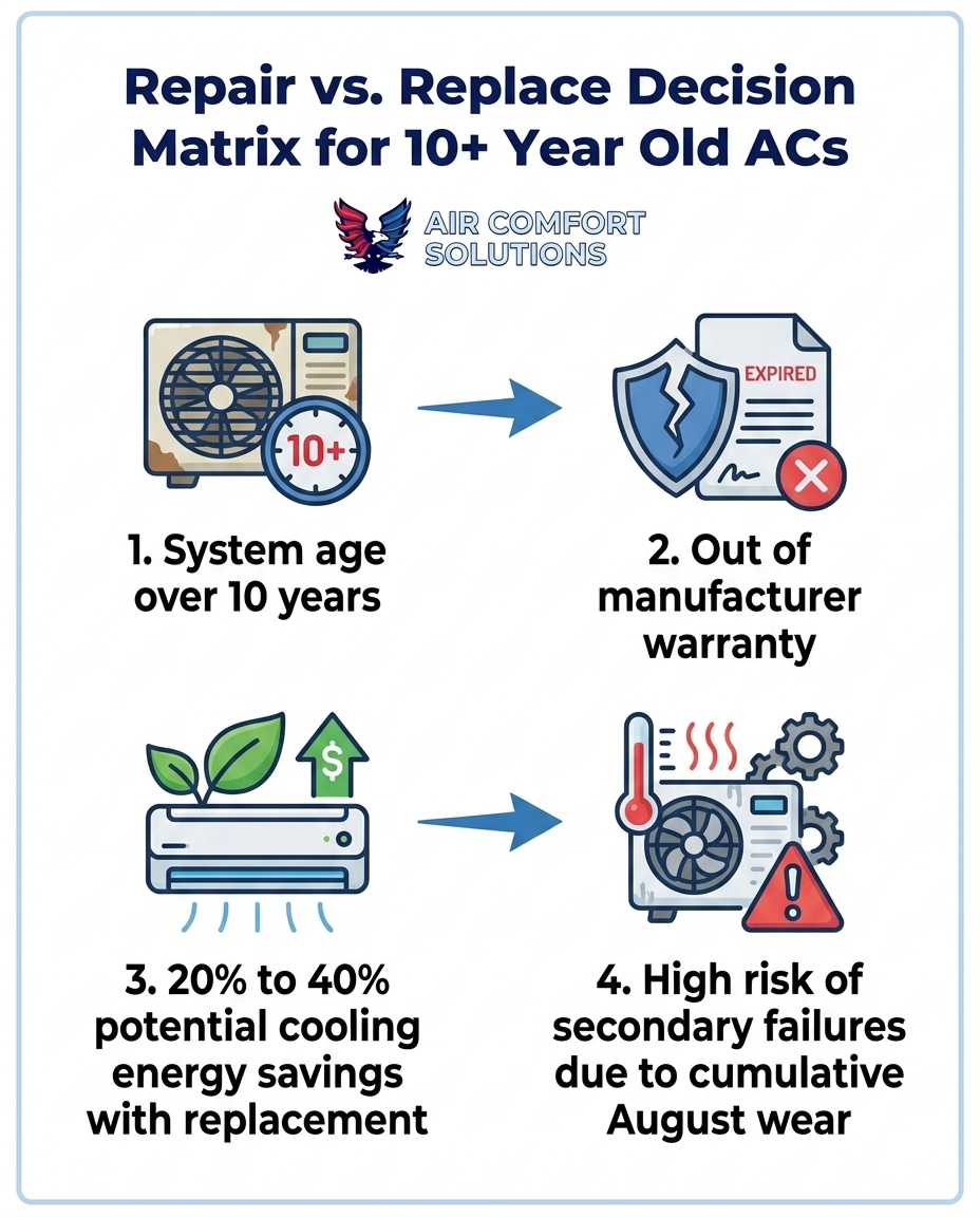 Repair vs. Replace Decision Matrix for 10+ Year Old ACs