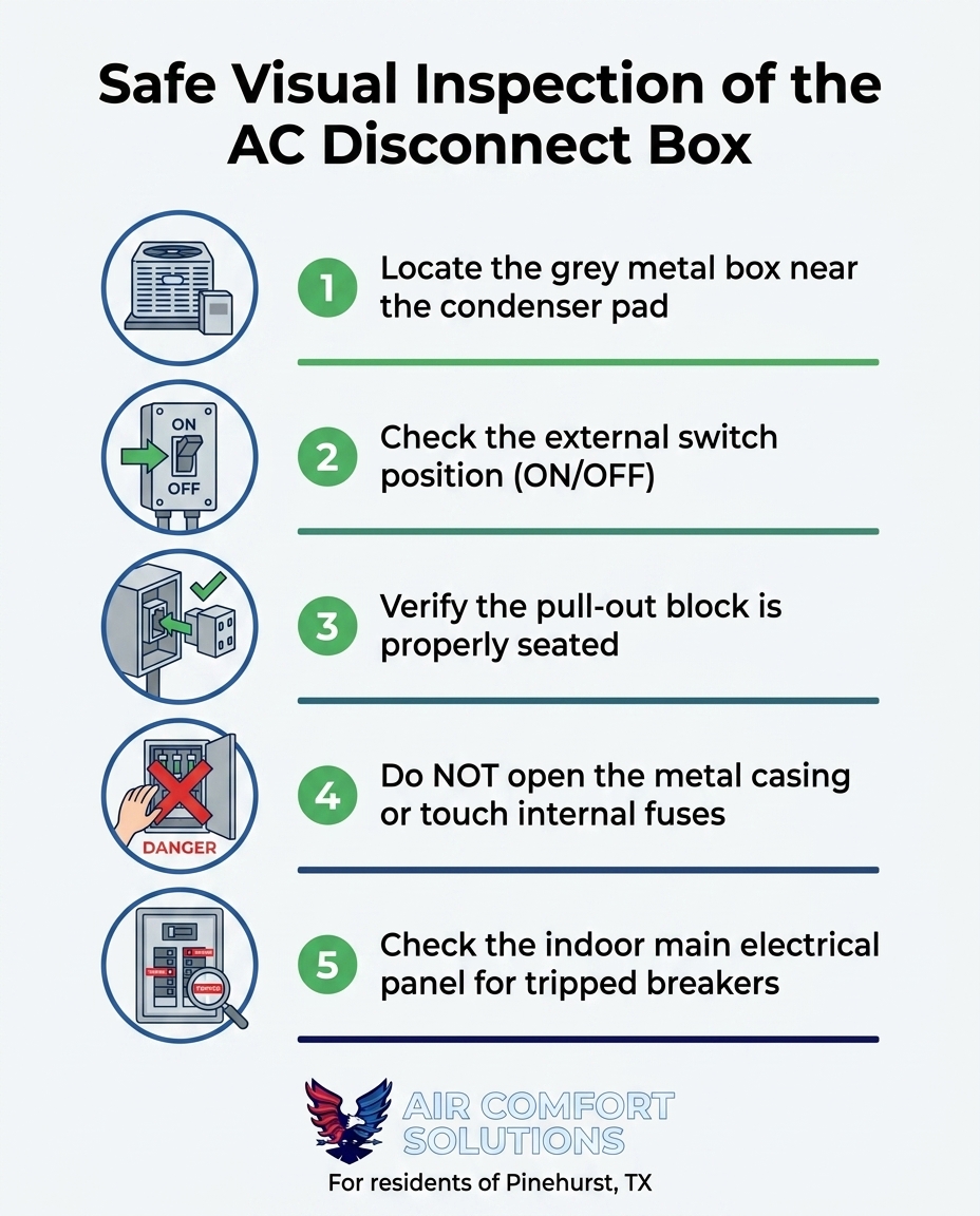 Safe Visual Inspection of the AC Disconnect Box