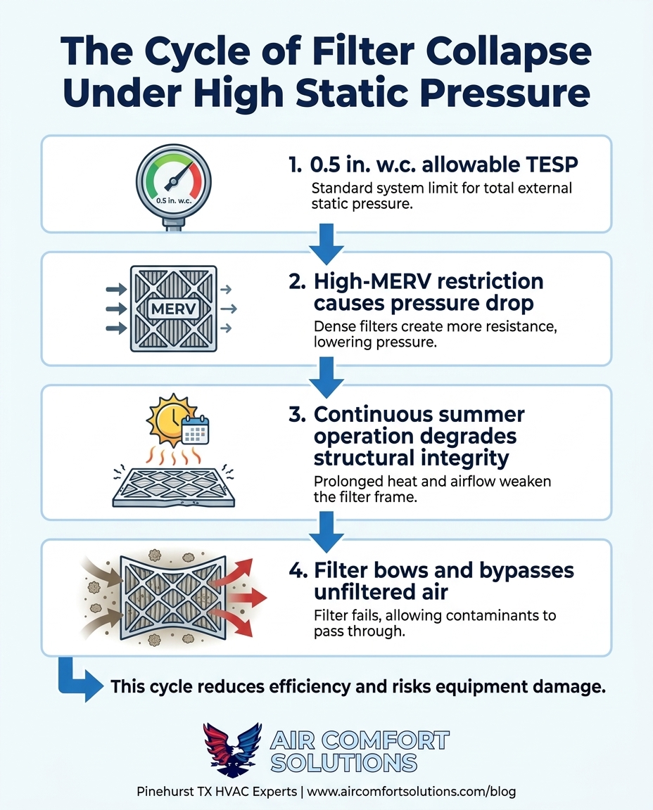 The Cycle of Filter Collapse Under High Static Pressure