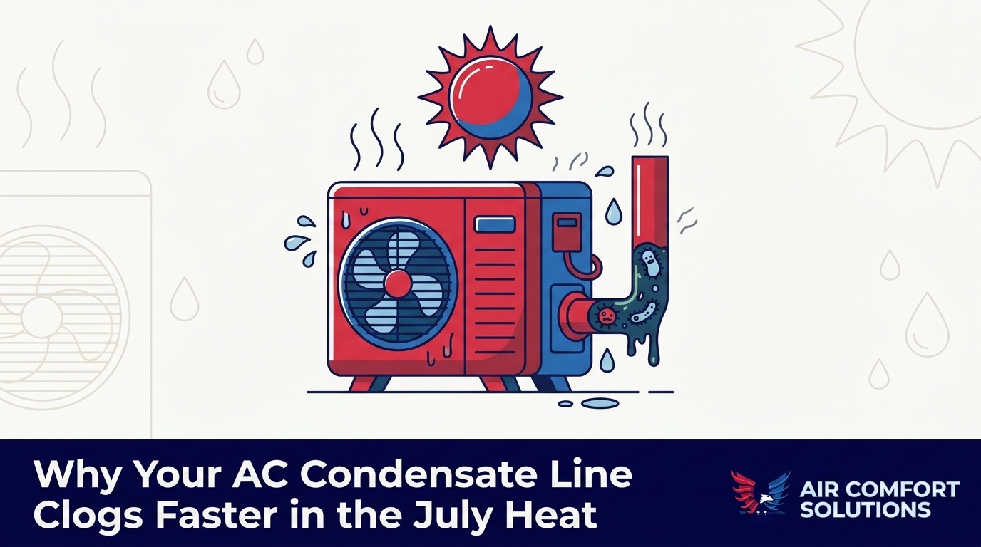 Why Your AC Condensate Line Clogs Faster in the July Heat