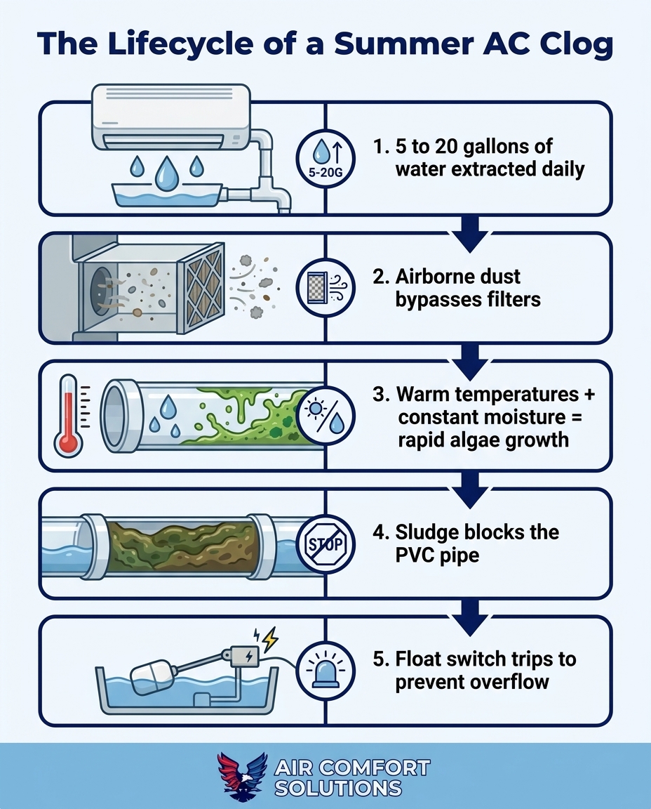 The Lifecycle of a Summer AC Clog