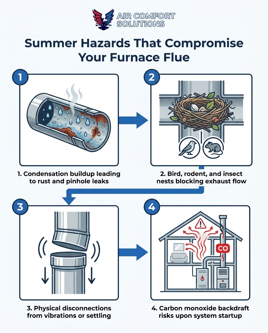 Summer Hazards That Compromise Your Furnace Flue