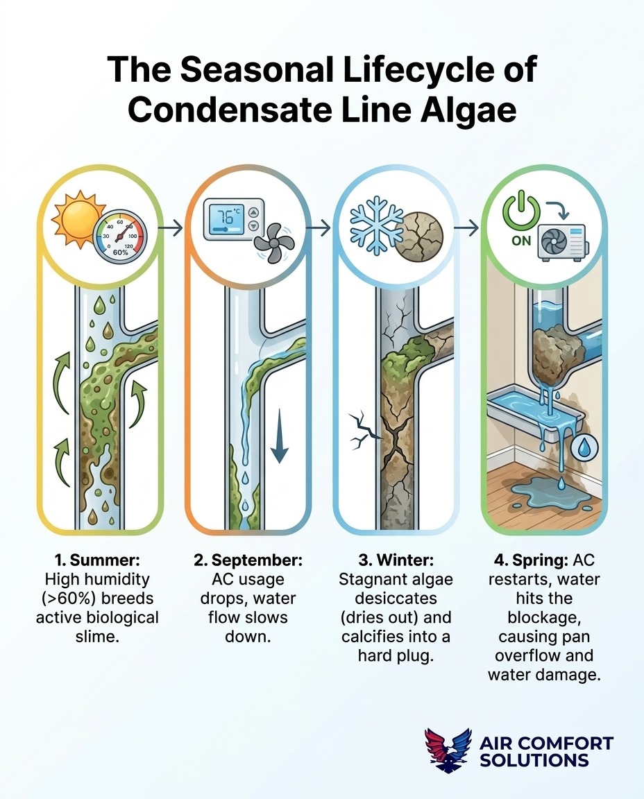 The Seasonal Lifecycle of Condensate Line Algae