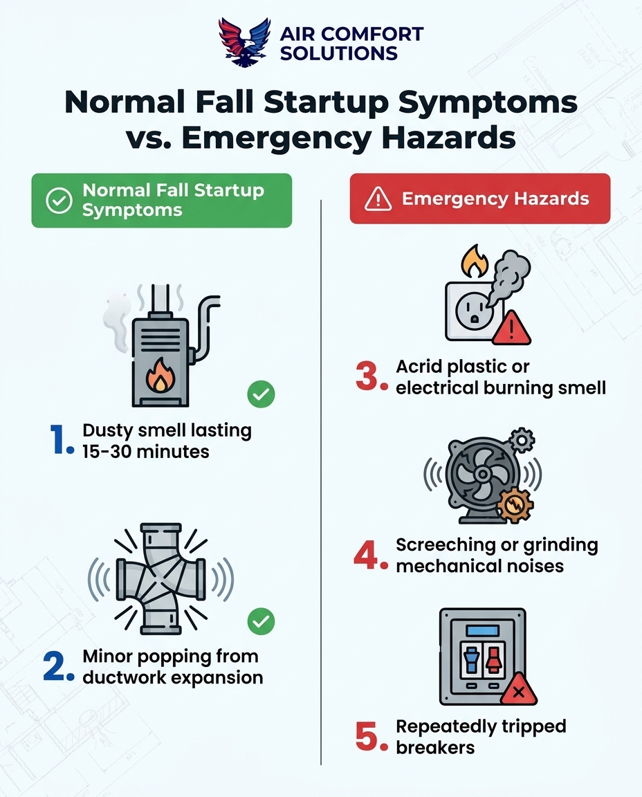 Normal Fall Startup Symptoms vs. Emergency Hazards