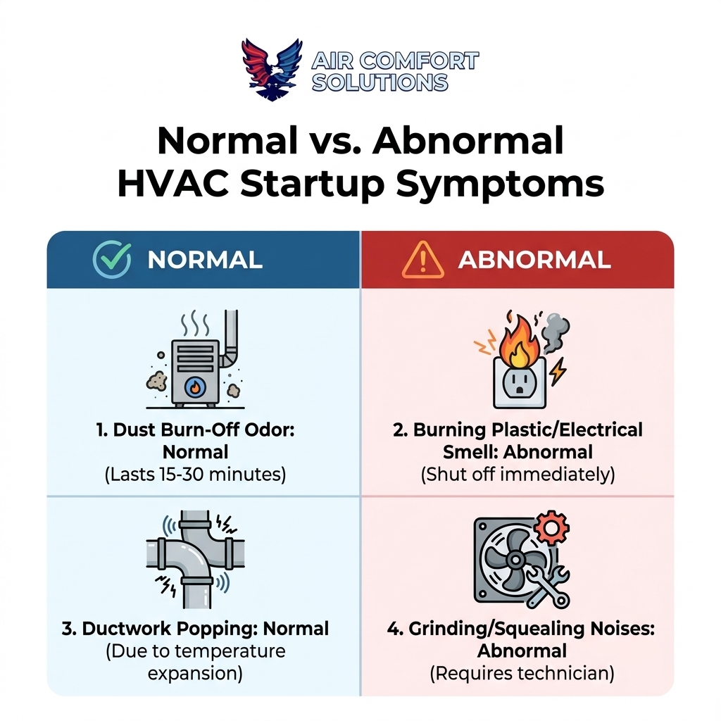 Normal vs. Abnormal HVAC Startup Symptoms