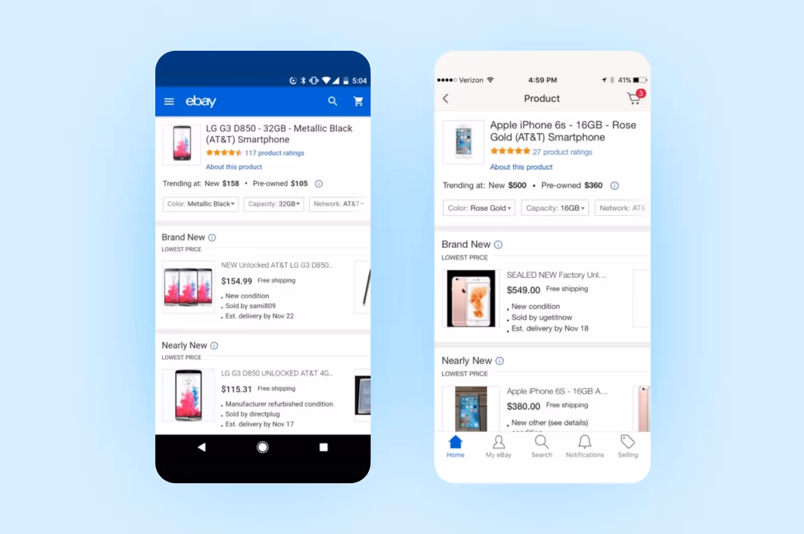 eBay’s search filters
