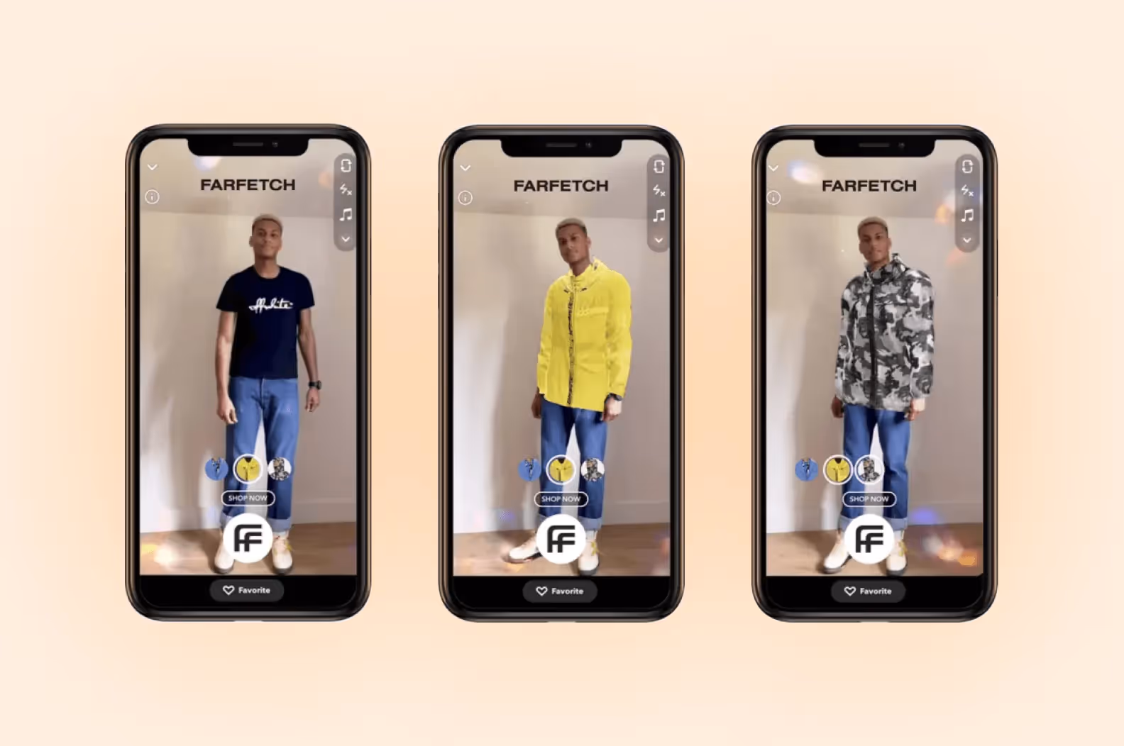 The Farfetch app offers a virtual try-on function