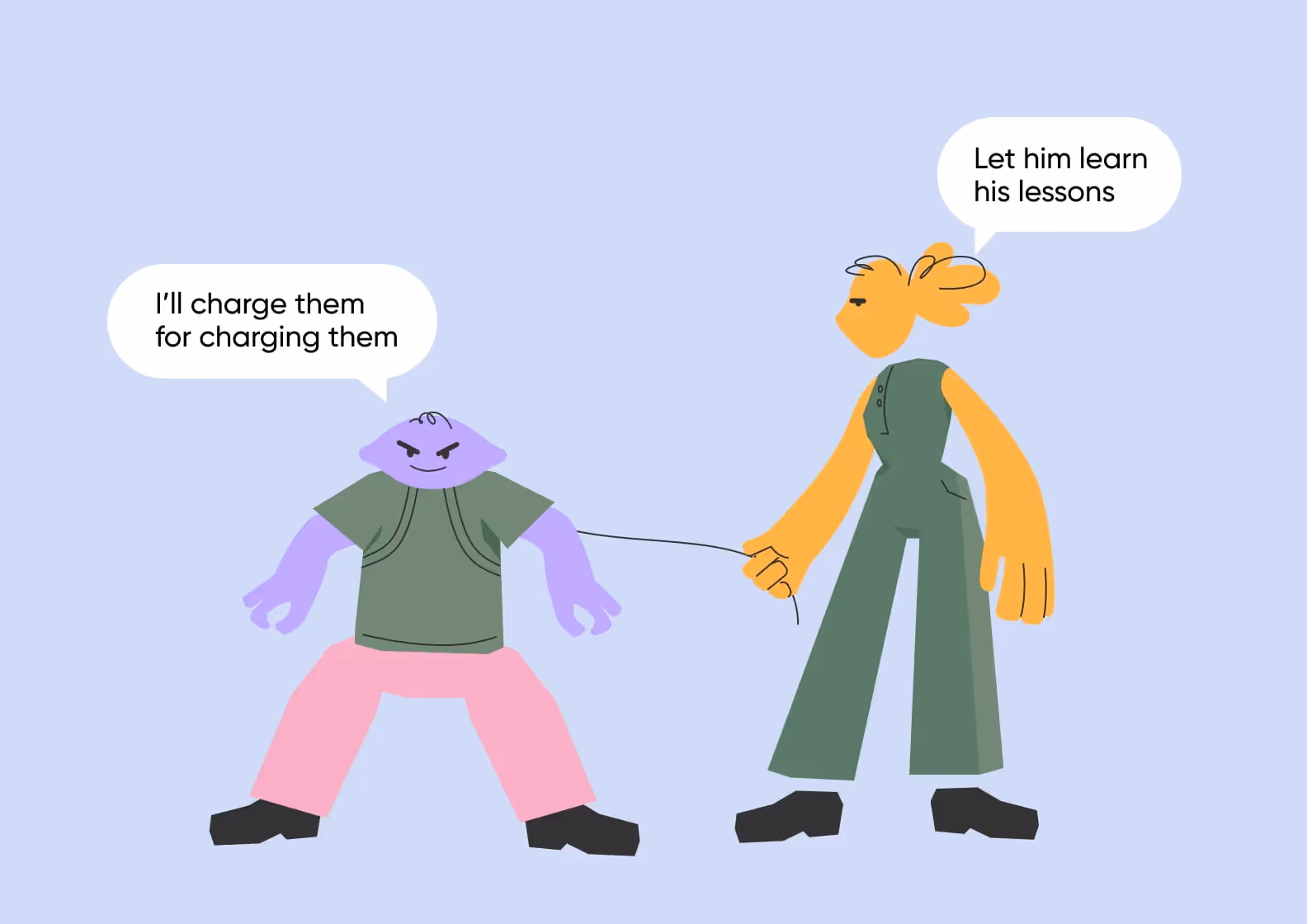 Two people are talking