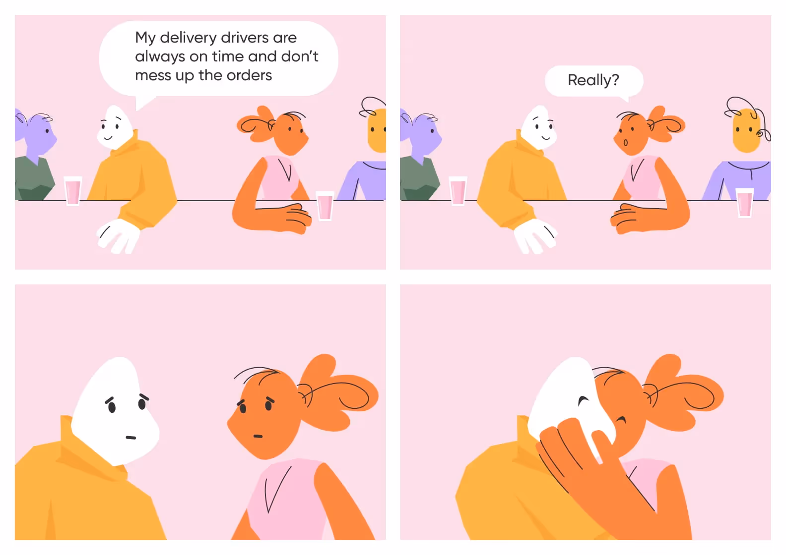 Two people are talking