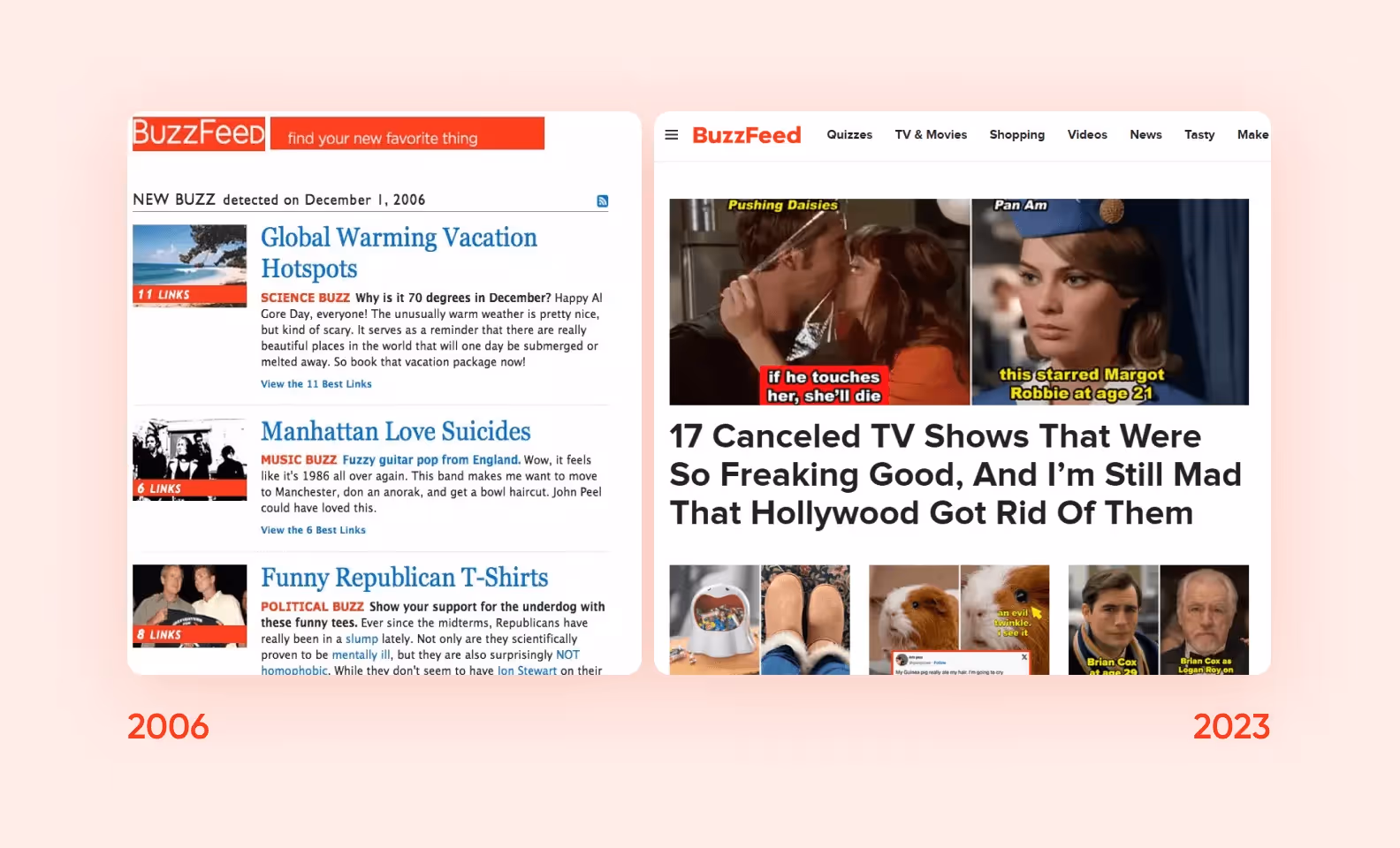 Example with Buzzfeed interface