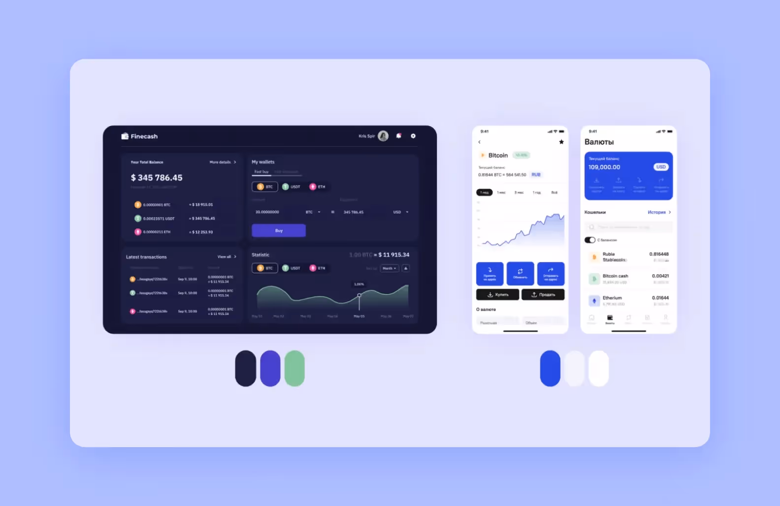 screens of Broex crypto wallet app developed by Purrweb