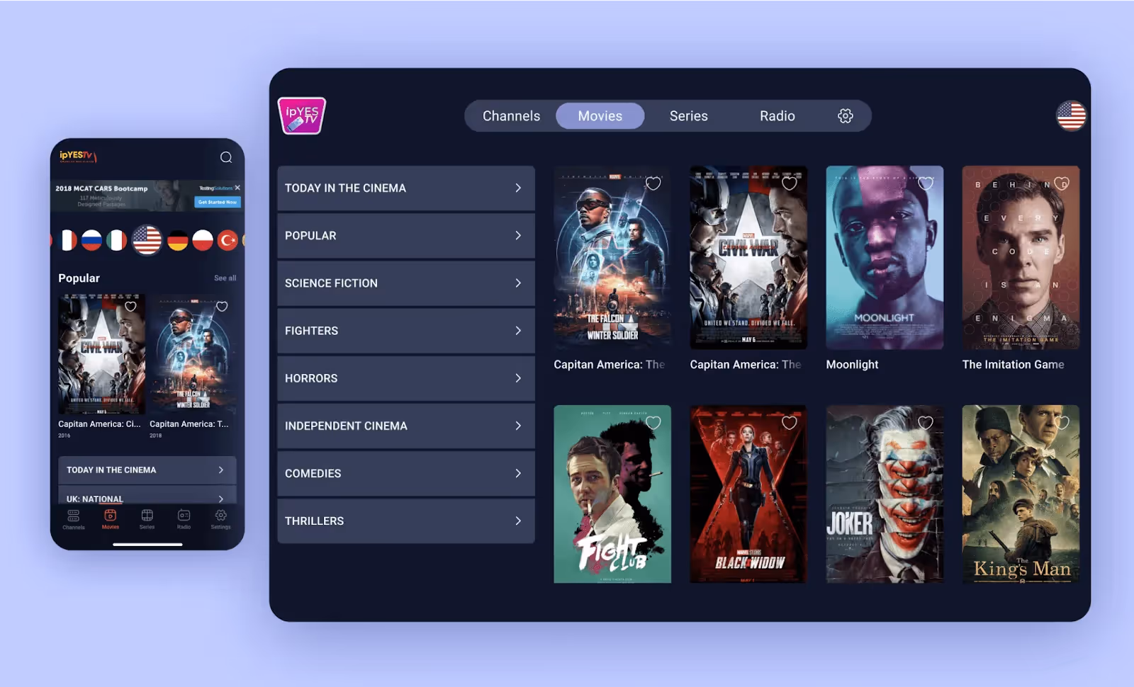 smart TV app UI