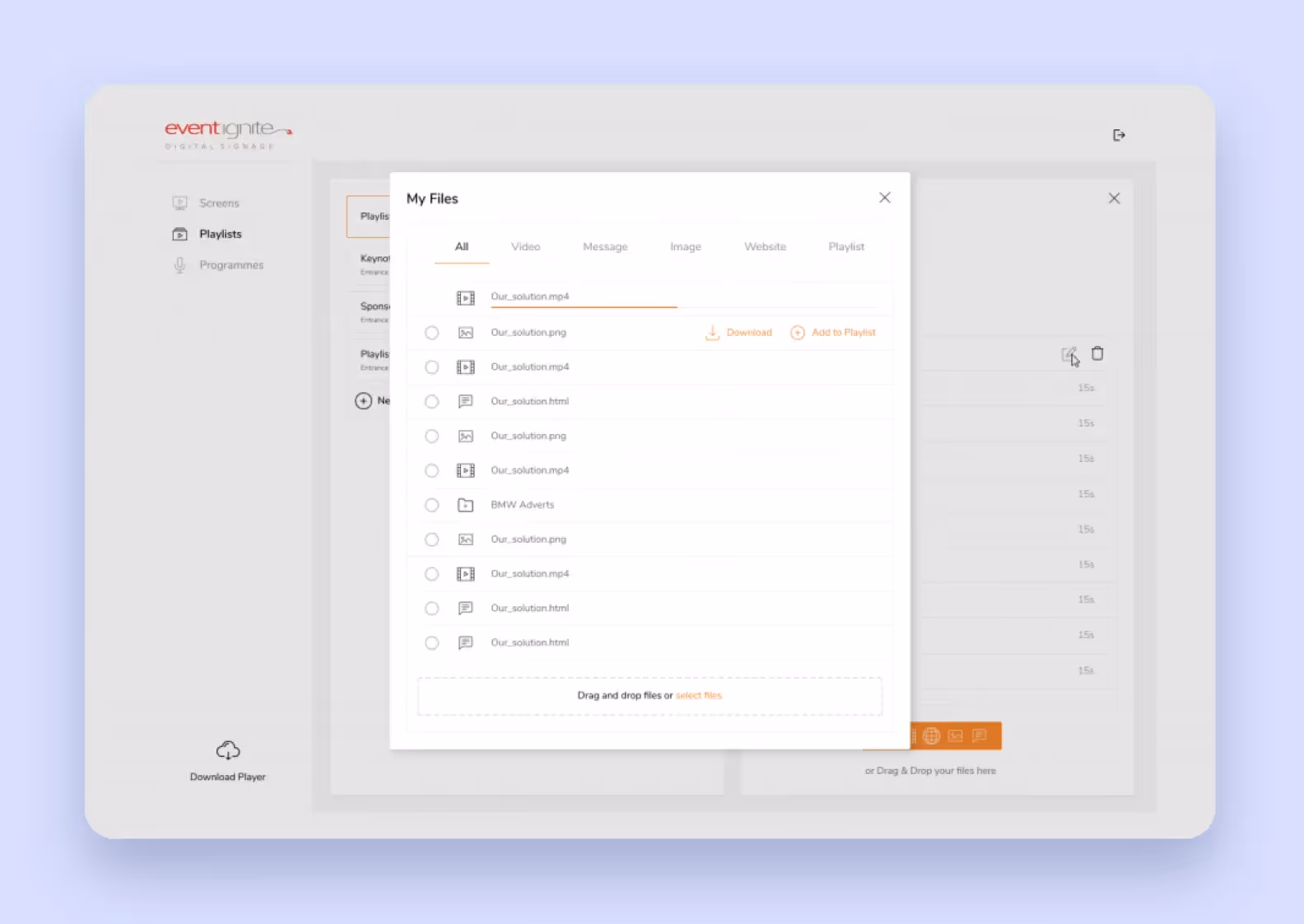 Screenshot of Eventignite admin panel