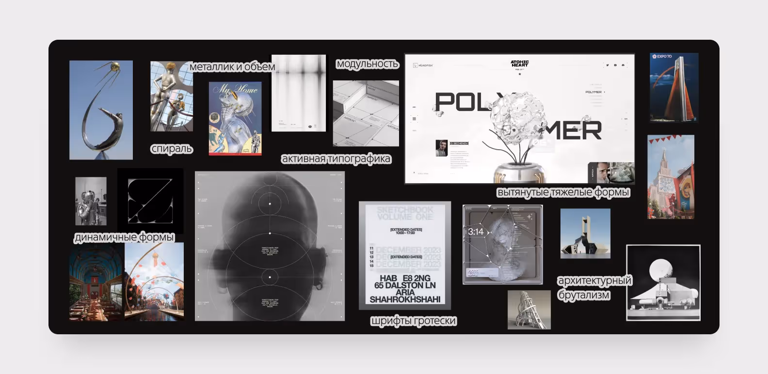 Мудборд ретрофутуризм