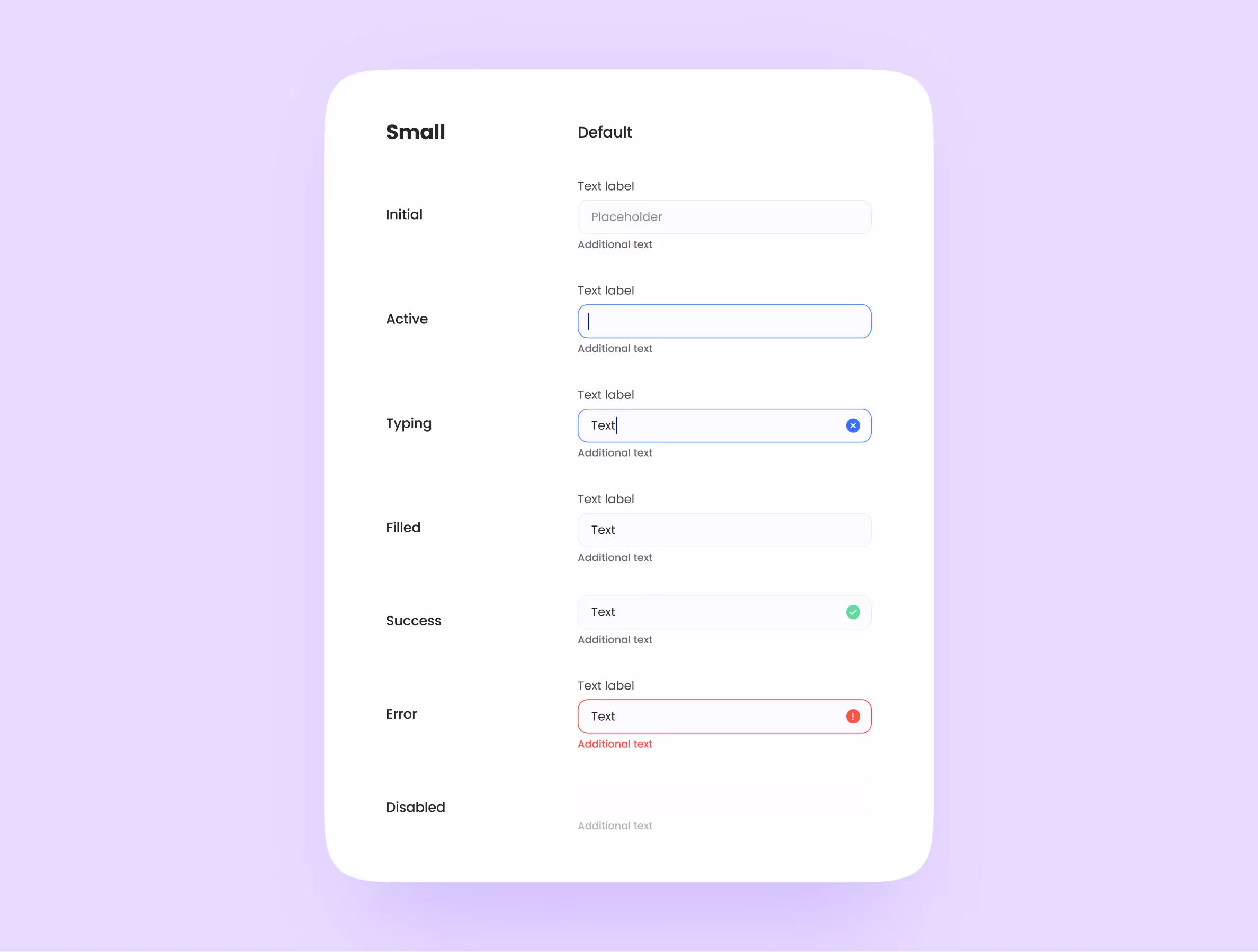 Input statuses in UI-kit