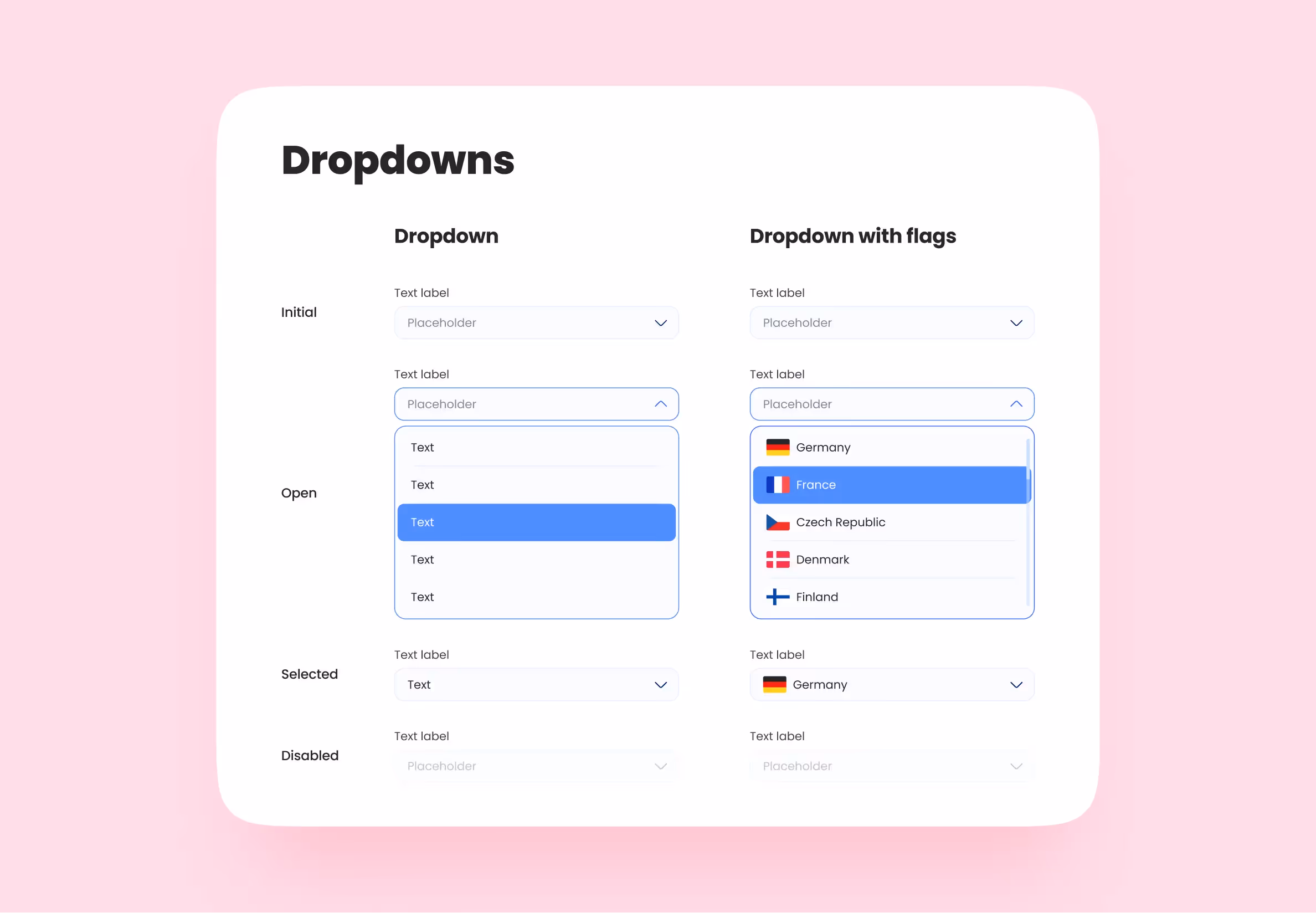 Dropdowns in UI-kit