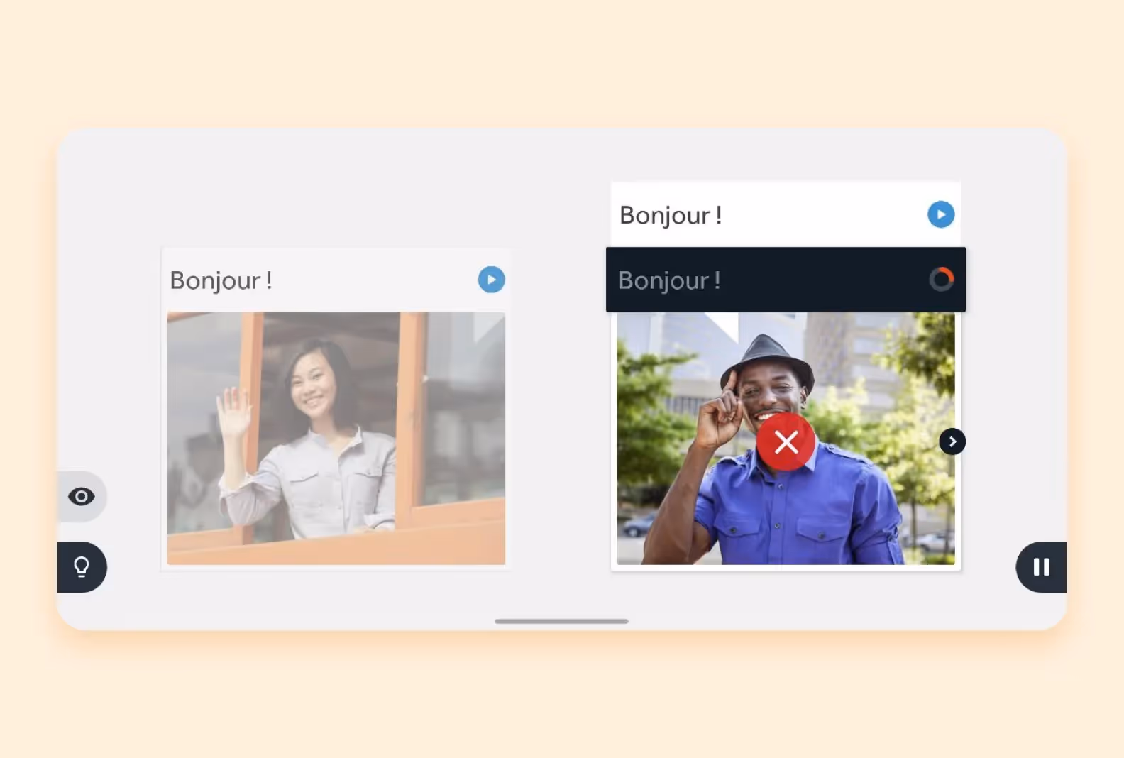 Rosetta stone поправляет произношение пользователя.