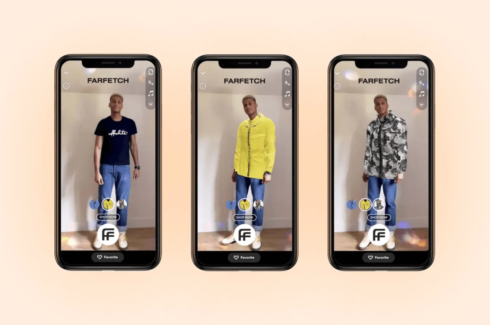 Приложение Farfetch предлагает функцию виртуальной примерки.
