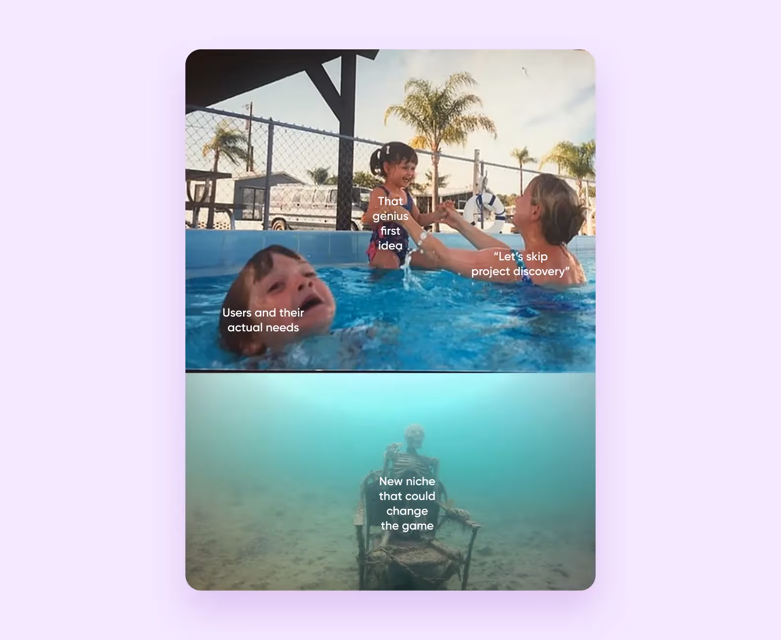 A meme about skipping the product discovery phase