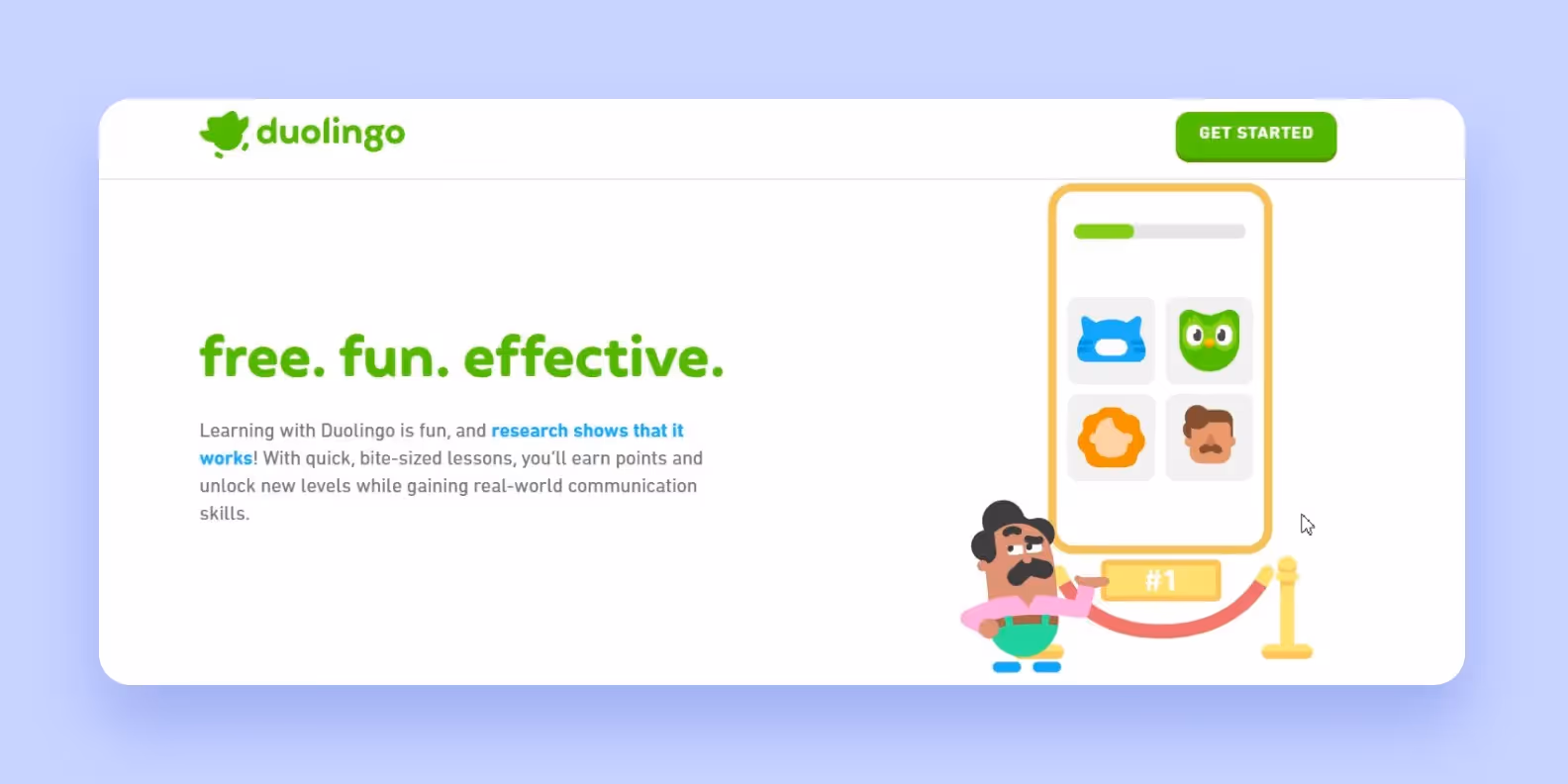 Duolingo’s landing page