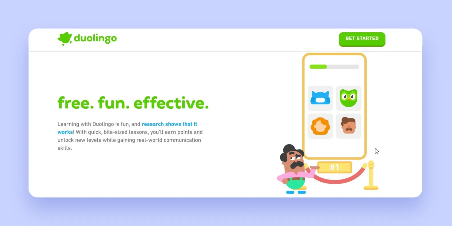 Duolingo’s landing page