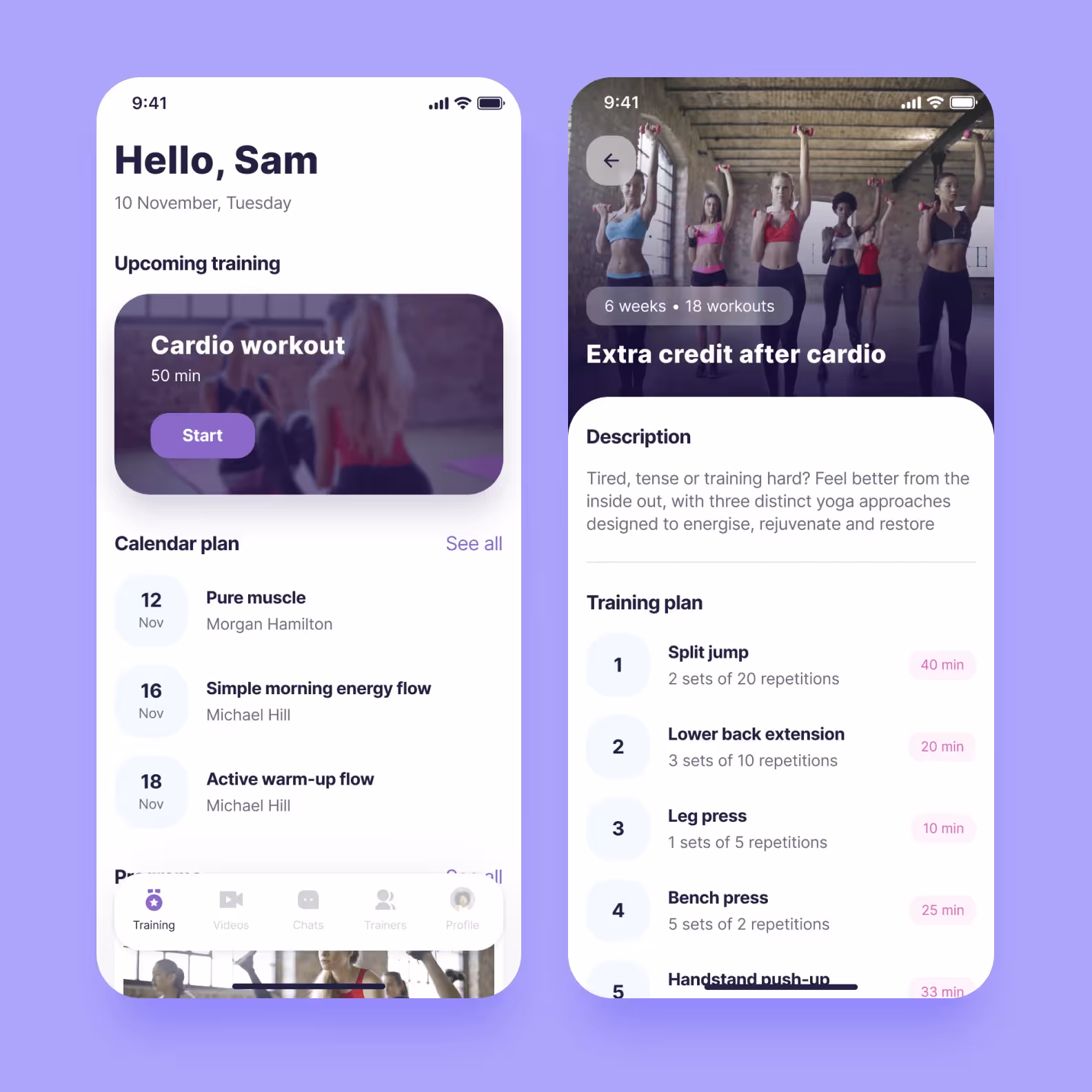 Дизайн приложения для фитнеса