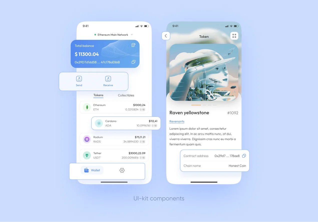 Выделенные элементы можно добавить в UI-кит в первой итерации, потому что вероятность их повторного использования в будущем большая