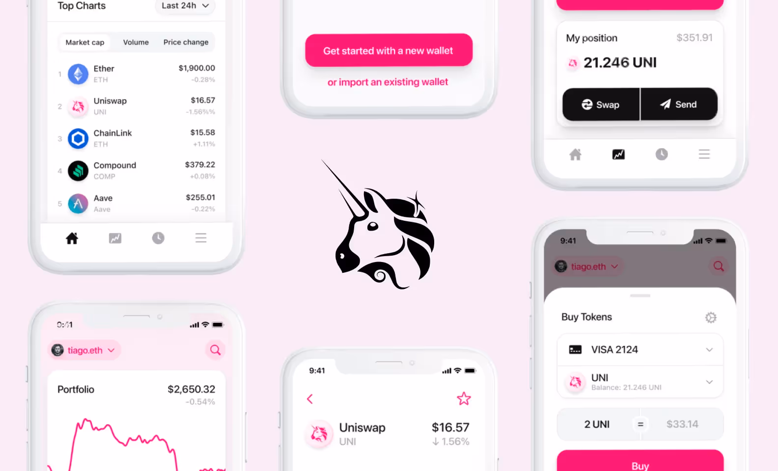 Uniswap DEX app screen
