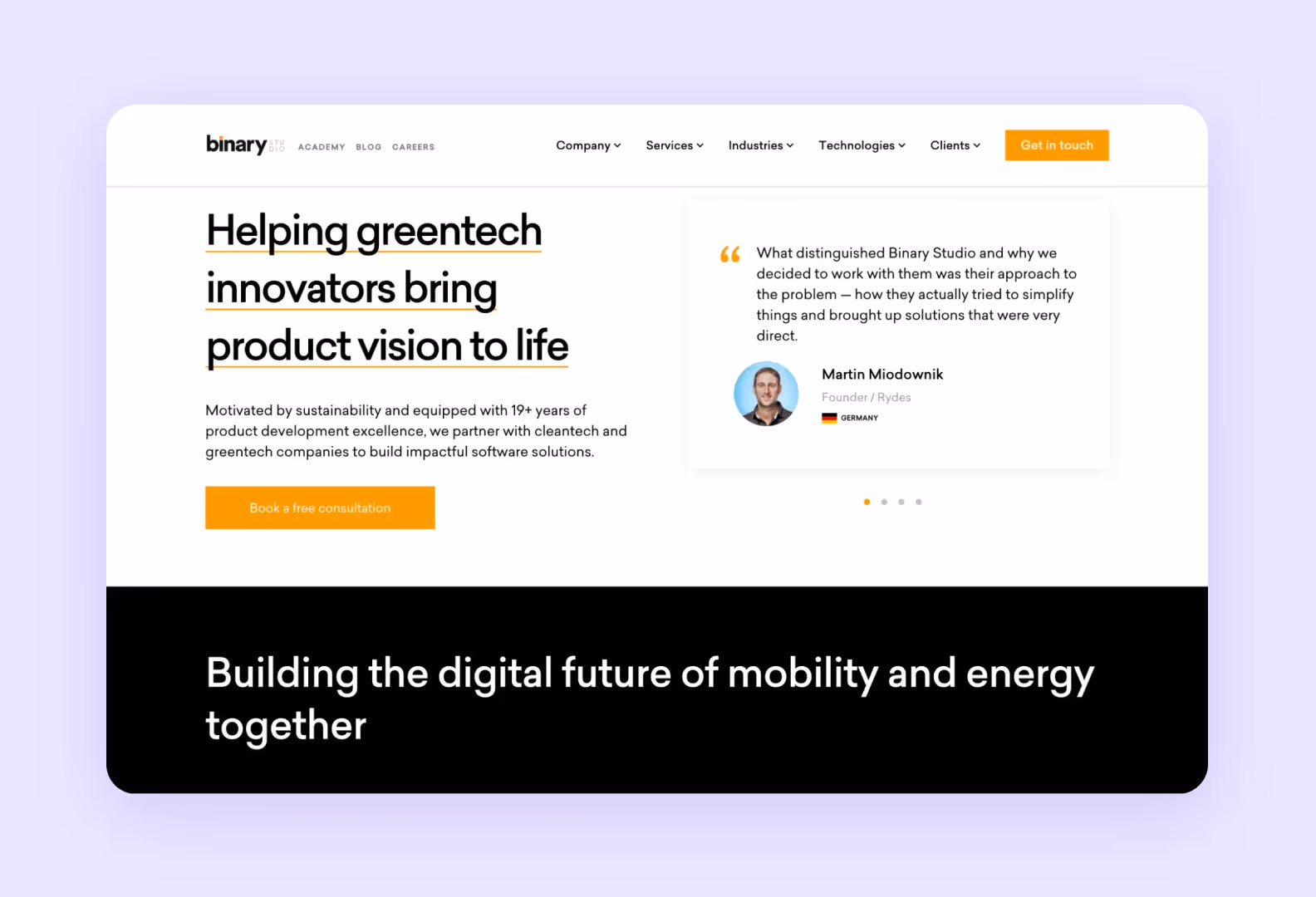 Сайт Binary Studio