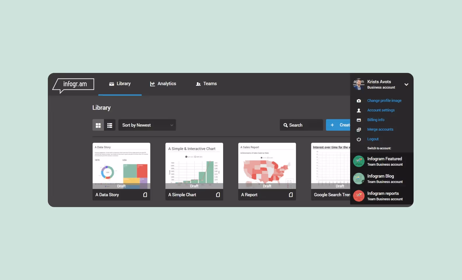 Screenshot of Infogram 