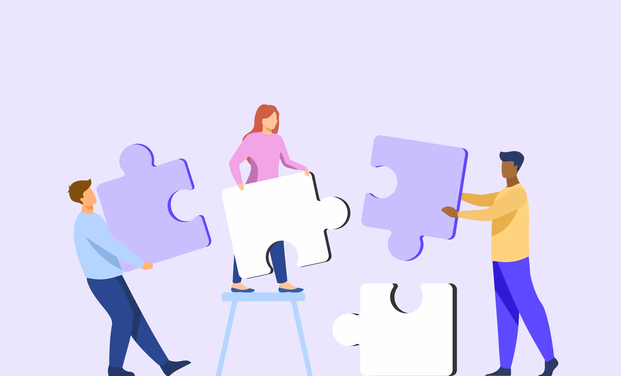 people holding puzzle pieces in development team