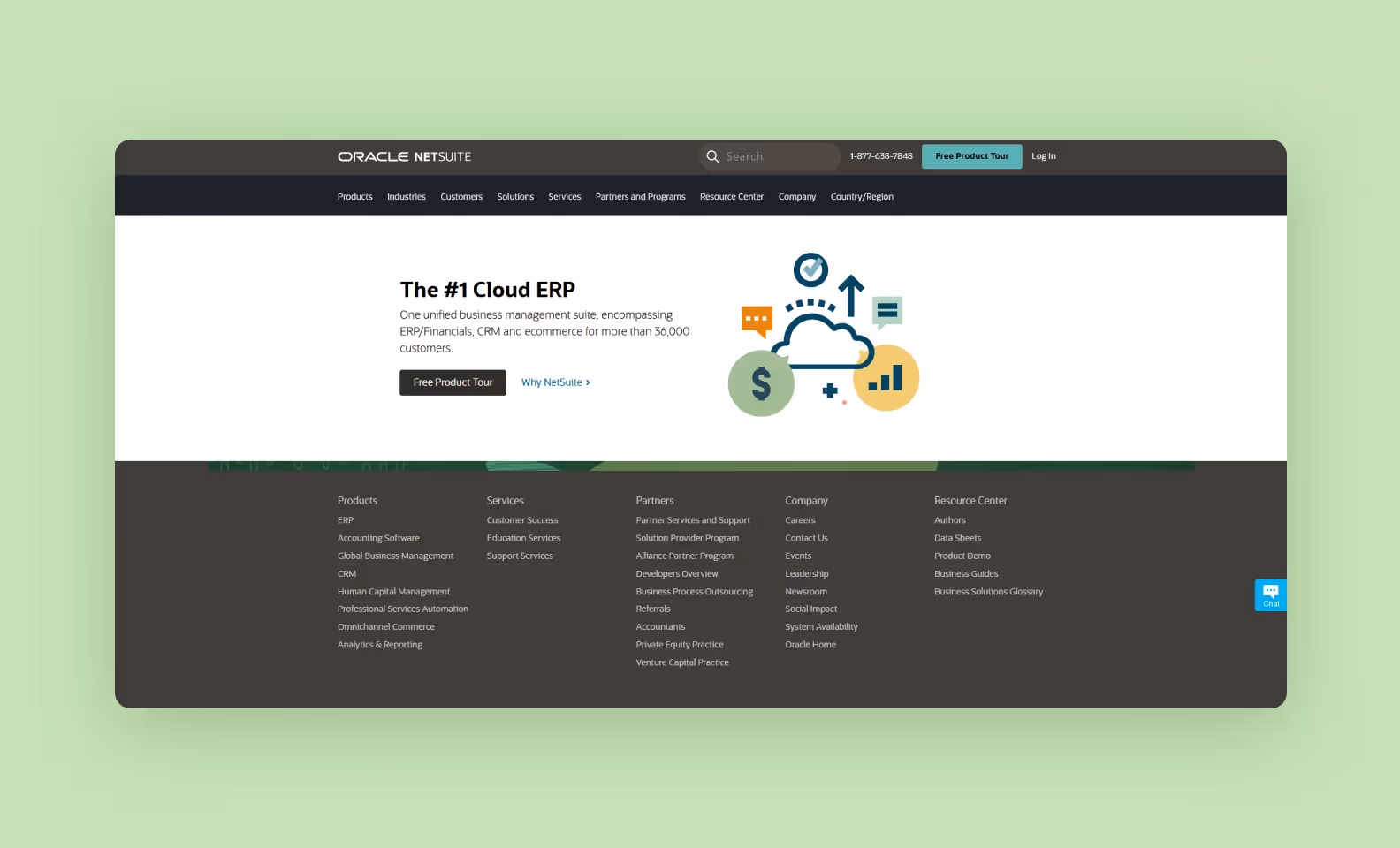 Features of the ERP system NetSuite
