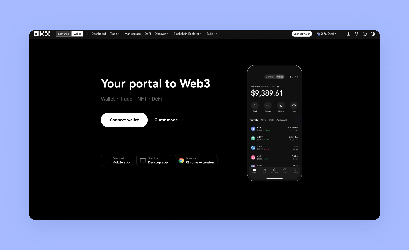 Главная страница okx.com