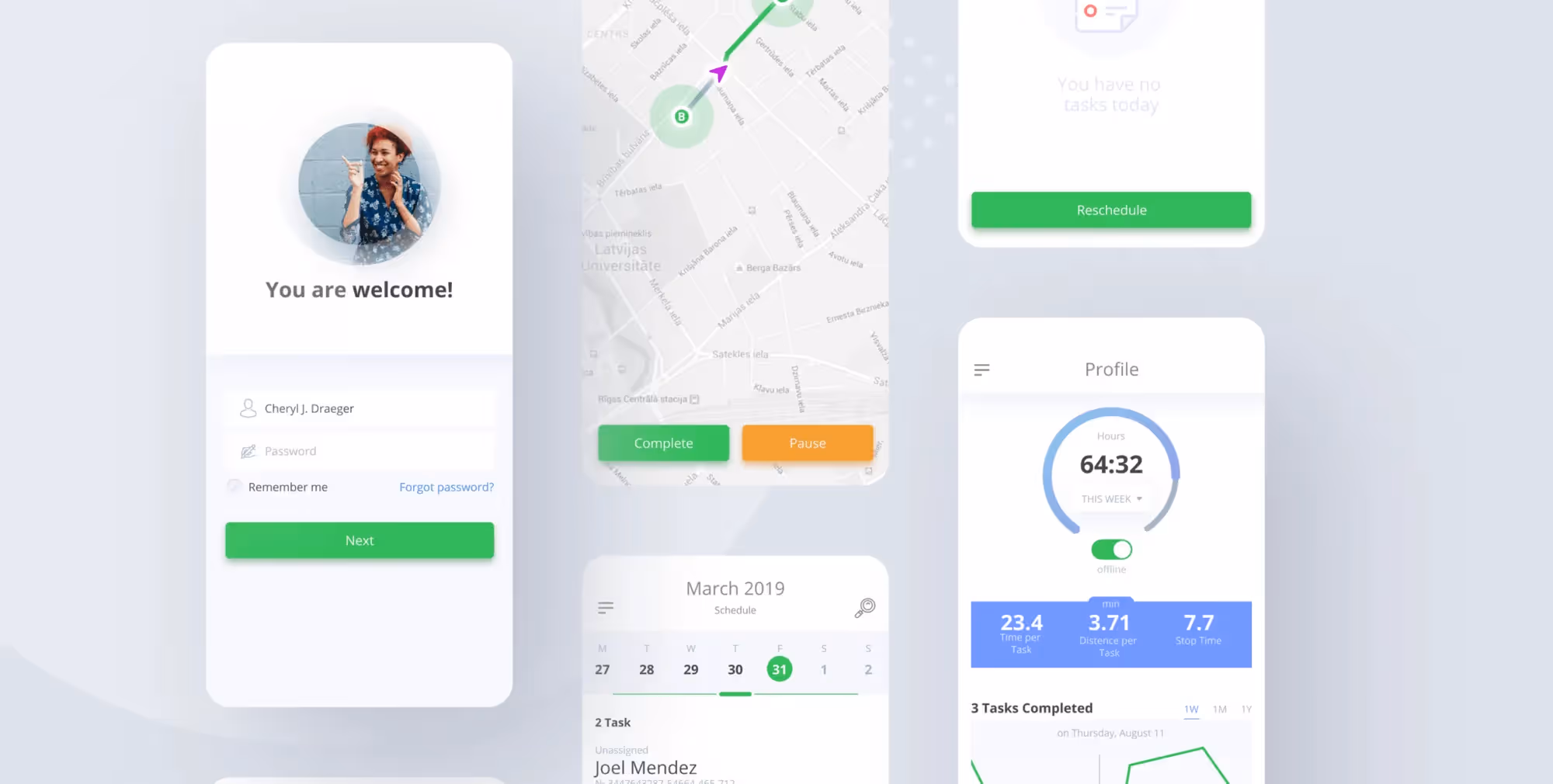 Экраны приложения для доставки Cargo
