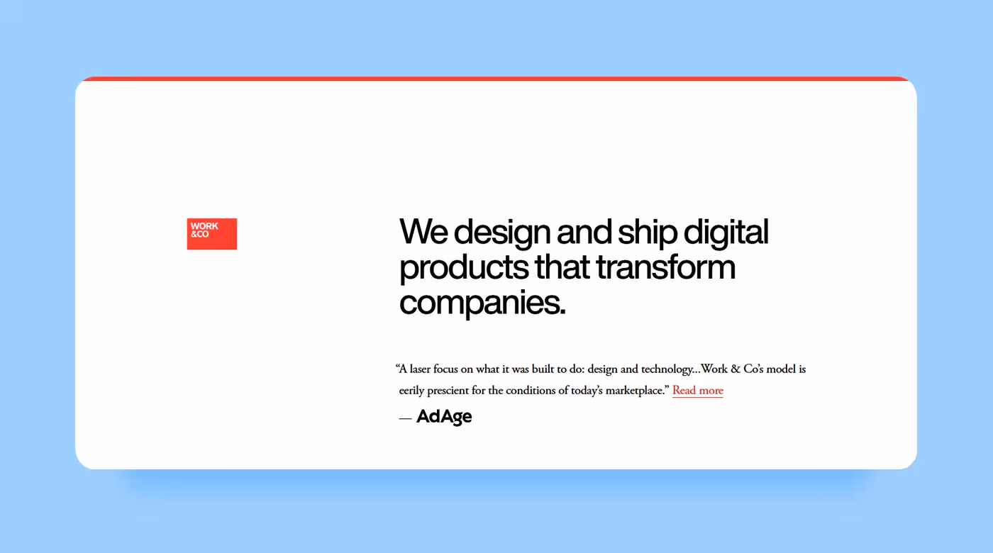 Top UX Agencies - Work & Co