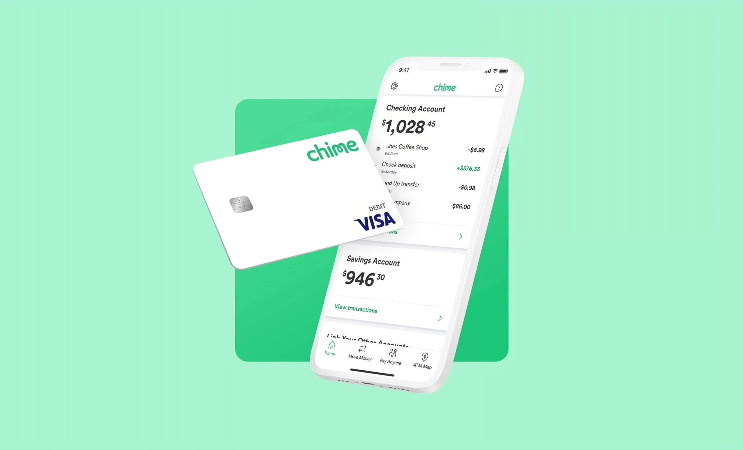 интерфейс приложения необанка Chime