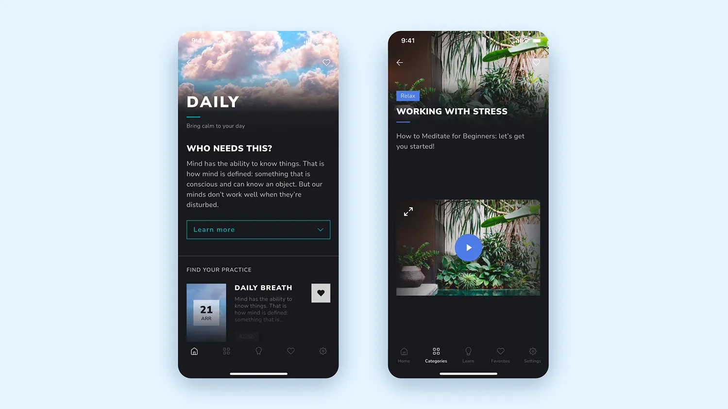 Функция DAILY-плейлистов в приложении Breath Method
