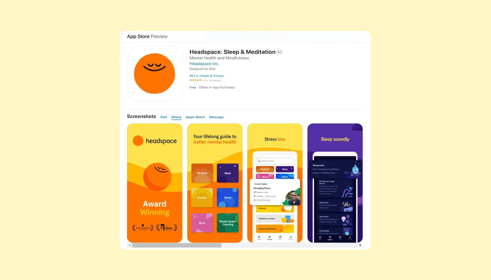 Headspace в App Store