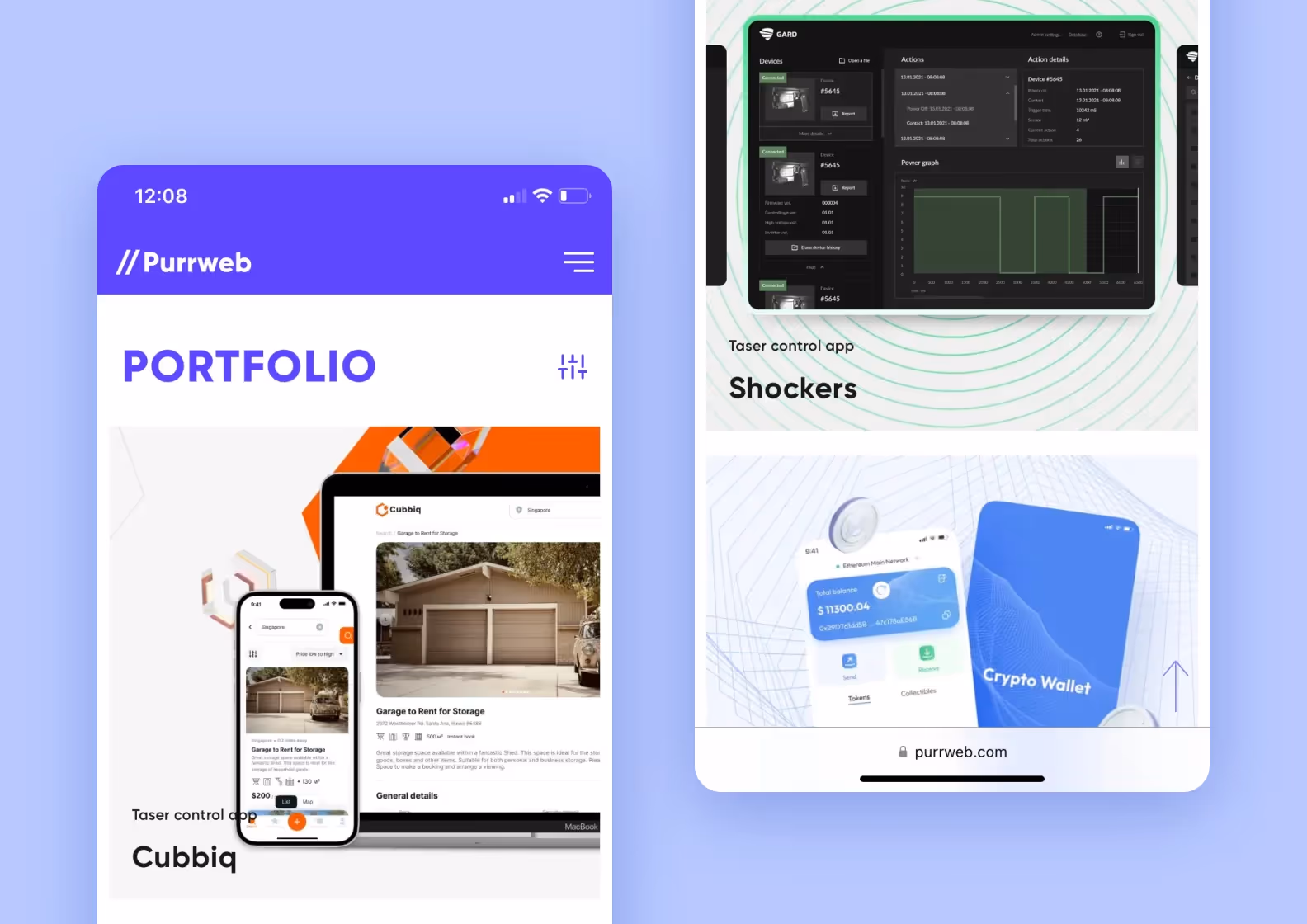 Скриншот портфолио Purrweb
