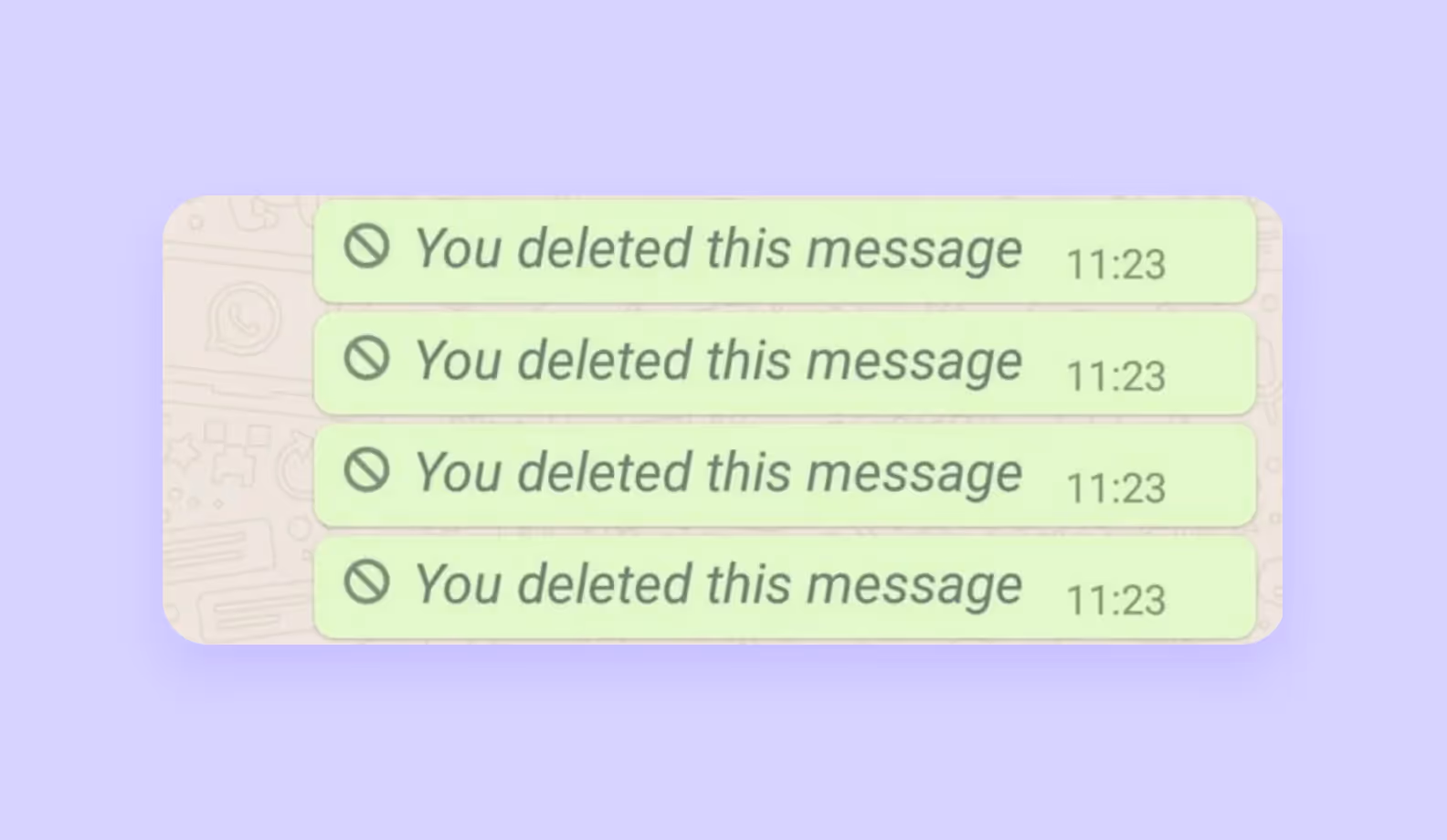 Deleted messages in WhatsApp