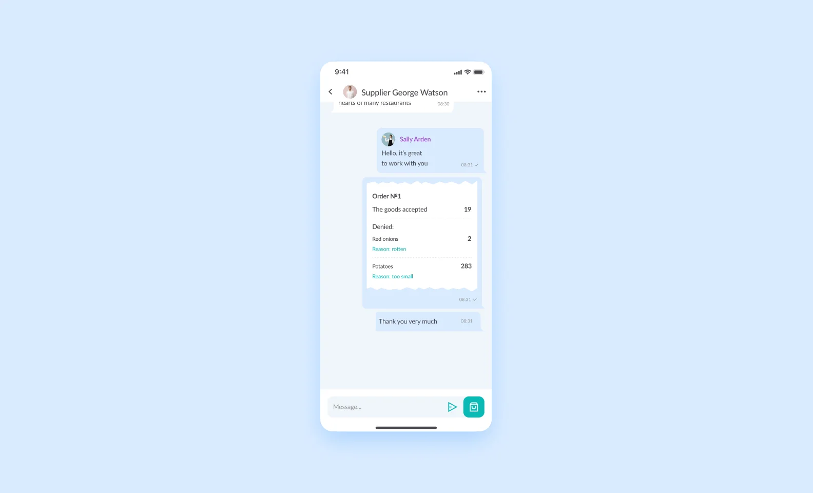 The option to place in order in 3 clicks on Grecha.pro app