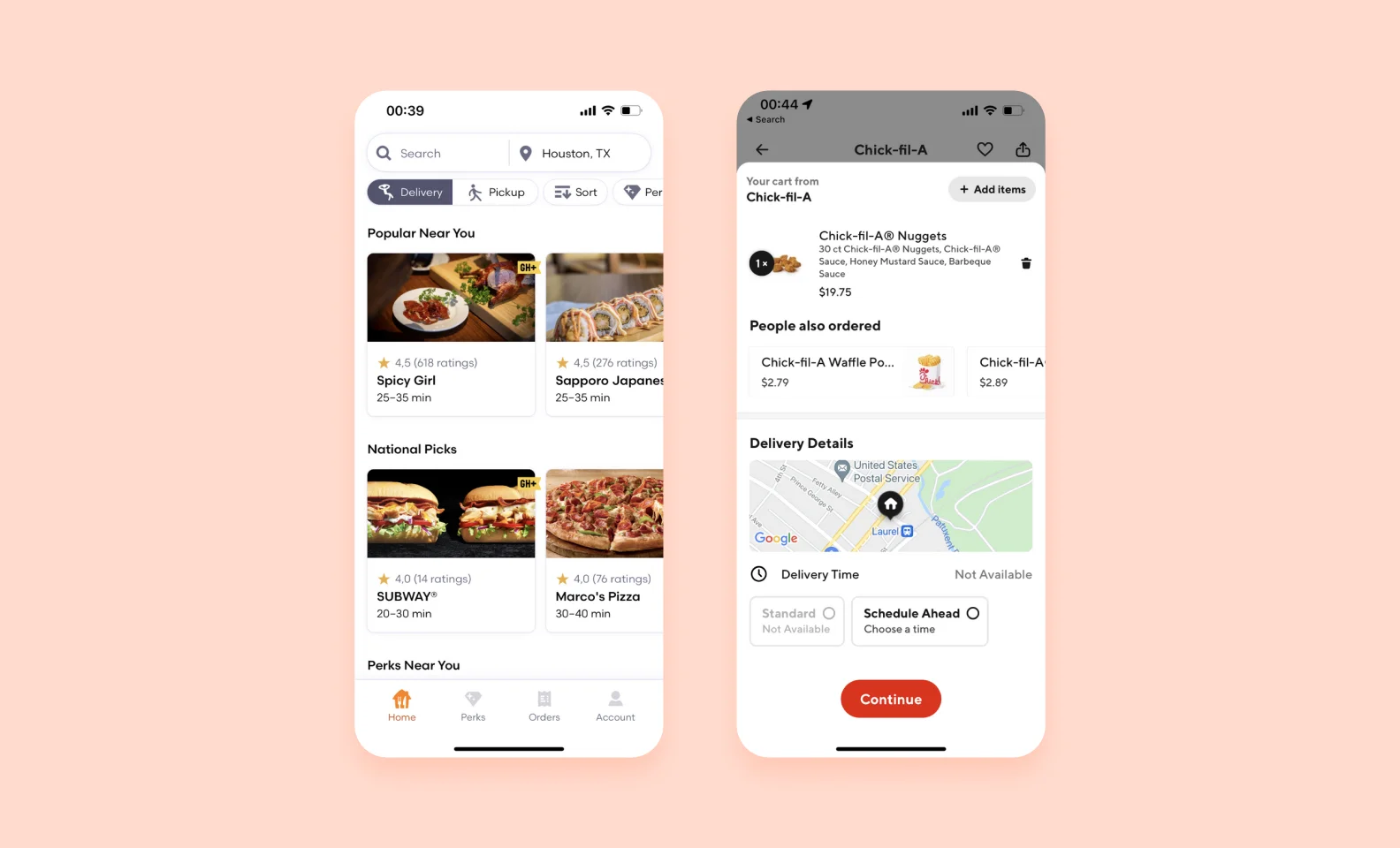 GrubHub vs. DoorDash interfaces