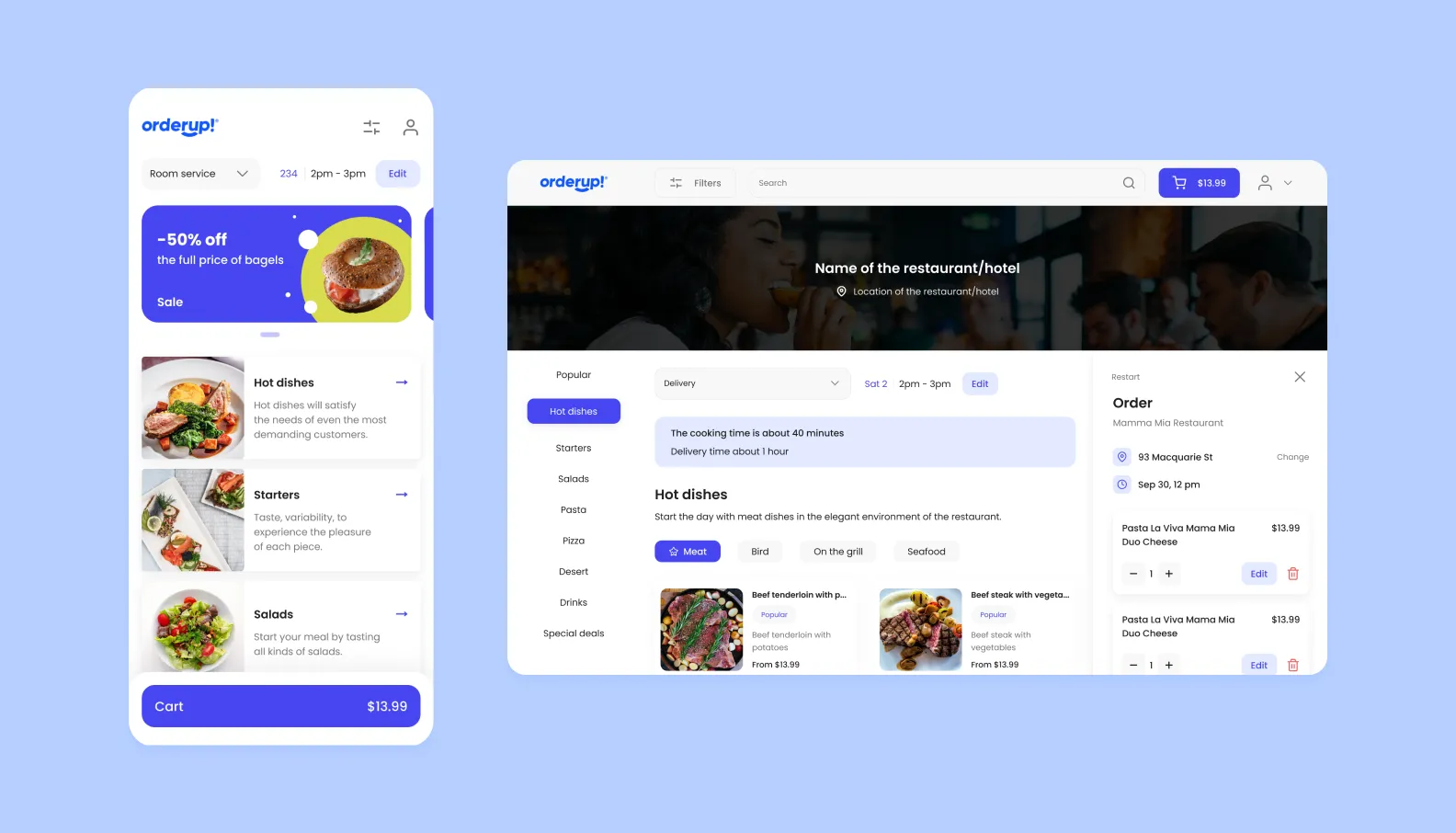  a screen of the OrderUp app designed by Purrweb