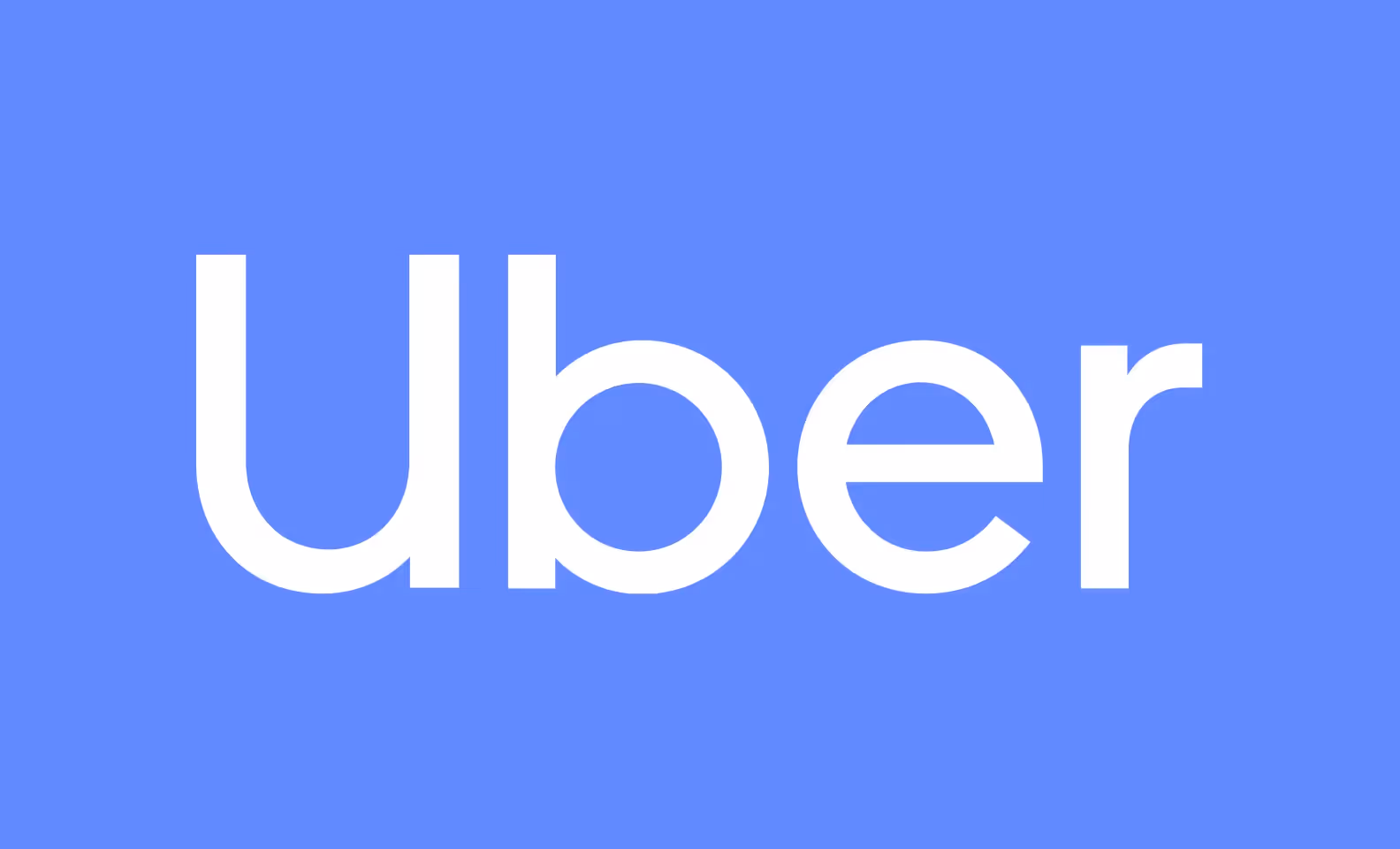Ridesharing app Uber’s logo on a black background