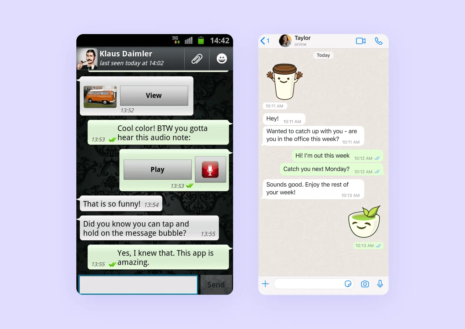 WhatsApp now and then