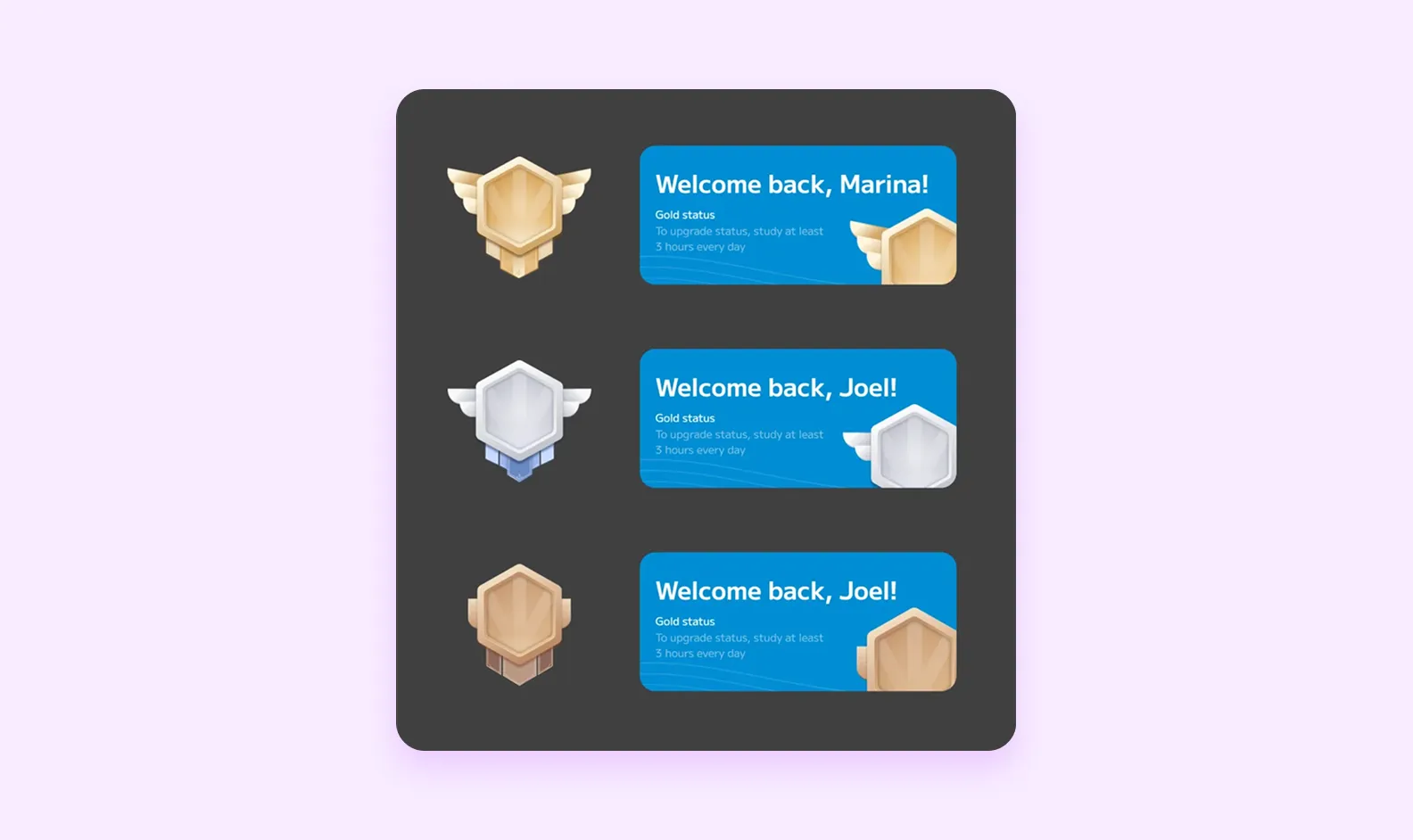 Дизайн наград в приложении Zeroney