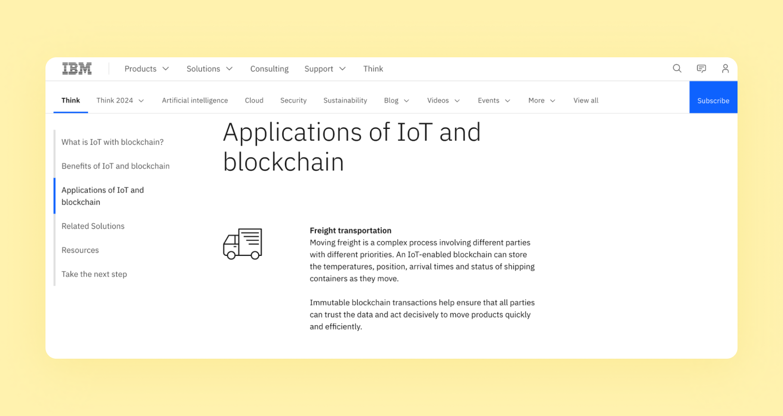 the applications of IoT and blockchain