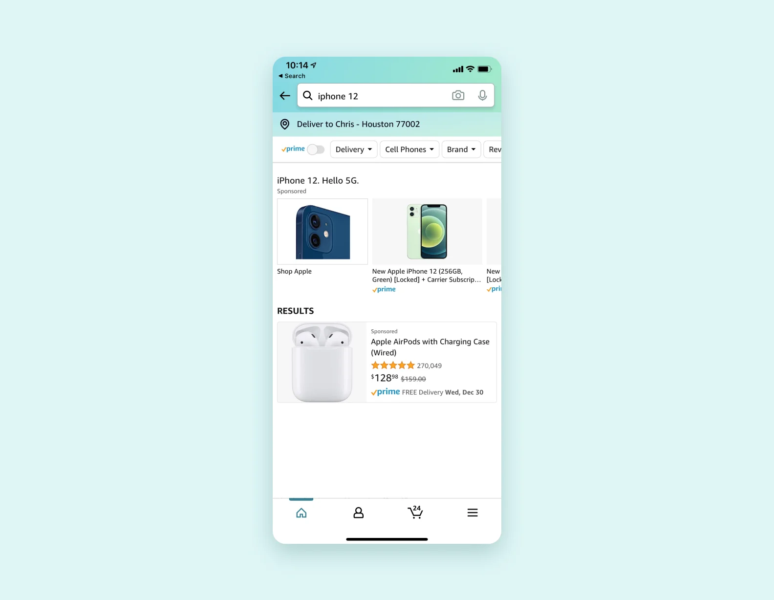 Amazon search page