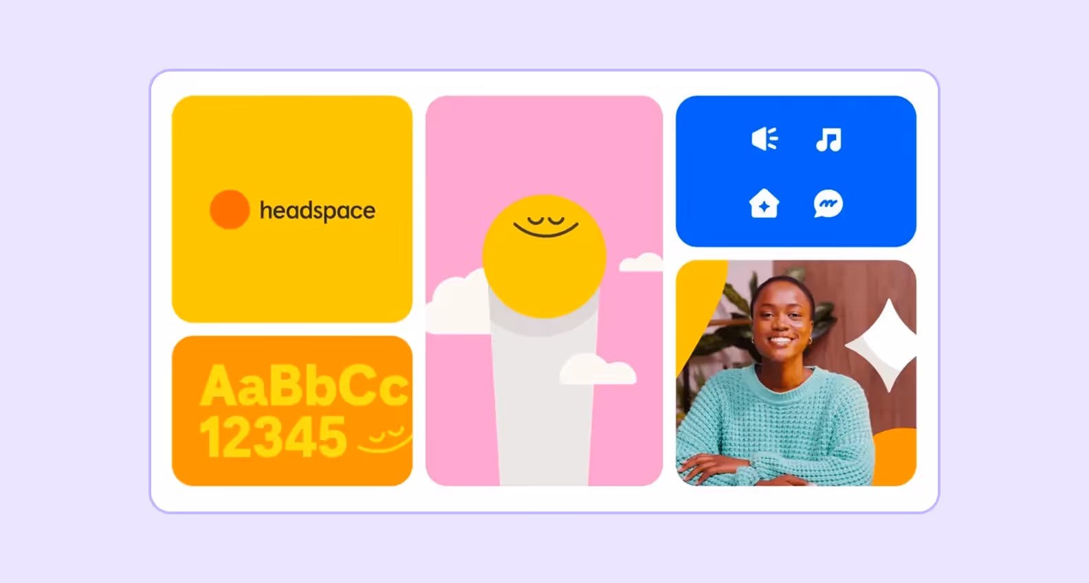 Набор элементов фирменного стиля компании Headspace