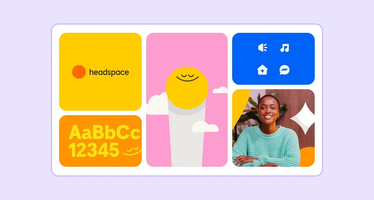 Набор элементов фирменного стиля компании Headspace